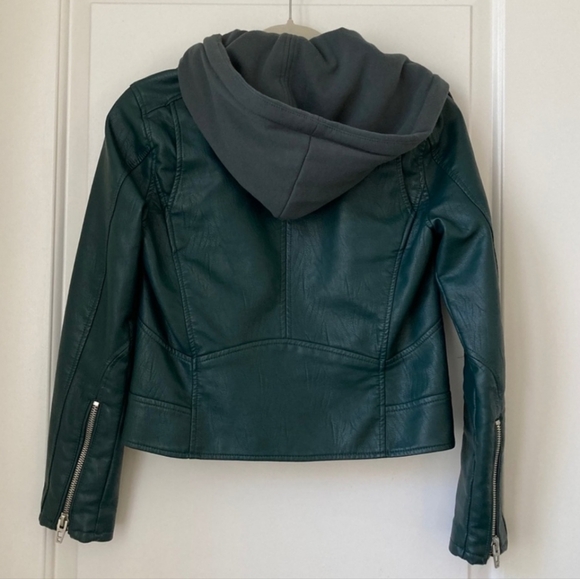 Blank NYC Moto Faux Leather Jacket bomber green - Picture 8 of 8